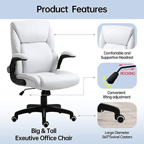 【並行輸入品】Leather Executive Office Chair Ergonomic High Back PU Home Comp_4