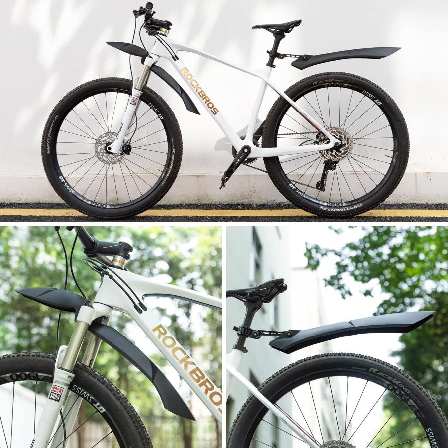 【並行輸入品】ROCKBROS (ロックブロス) バイクフェンダー MTBバイクマッドガード 調節可能 フロントリア自転車フェンダーセット クイの画像