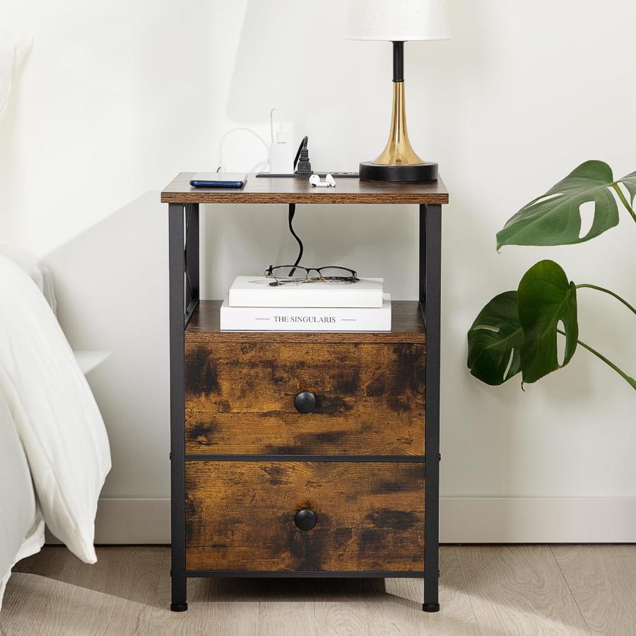 【並行輸入品】AMHANCIBLE LED Nightstands Set of 2, End Tables Living Room with_3