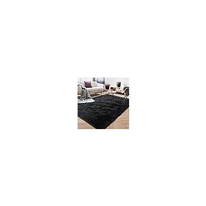 Foxmas Black Rug for Bedroom, Area Rug 4x6 Feet, Throw Rugs with 並行輸入品 | ブランド登録なし | 01