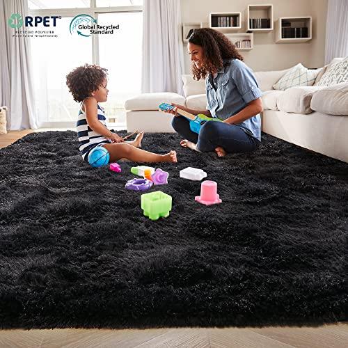 Foxmas Black Rug for Bedroom, Area Rug 4x6 Feet, Throw Rugs with 並行輸入品 | ブランド登録なし | 09