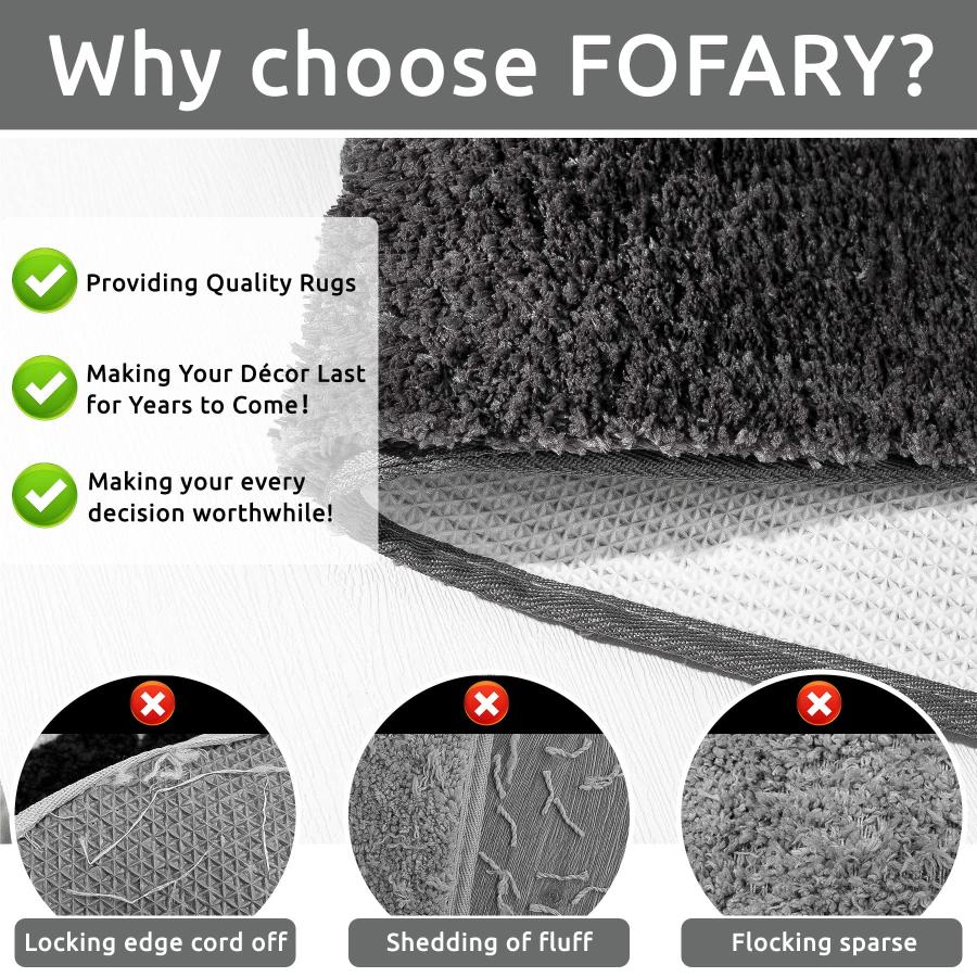 【並行輸入品】FOFARY バスルームラグ ランナー ロング グレー バスマット 20インチx60インチ シャワーラグ 大型 バスルーム フロア_9