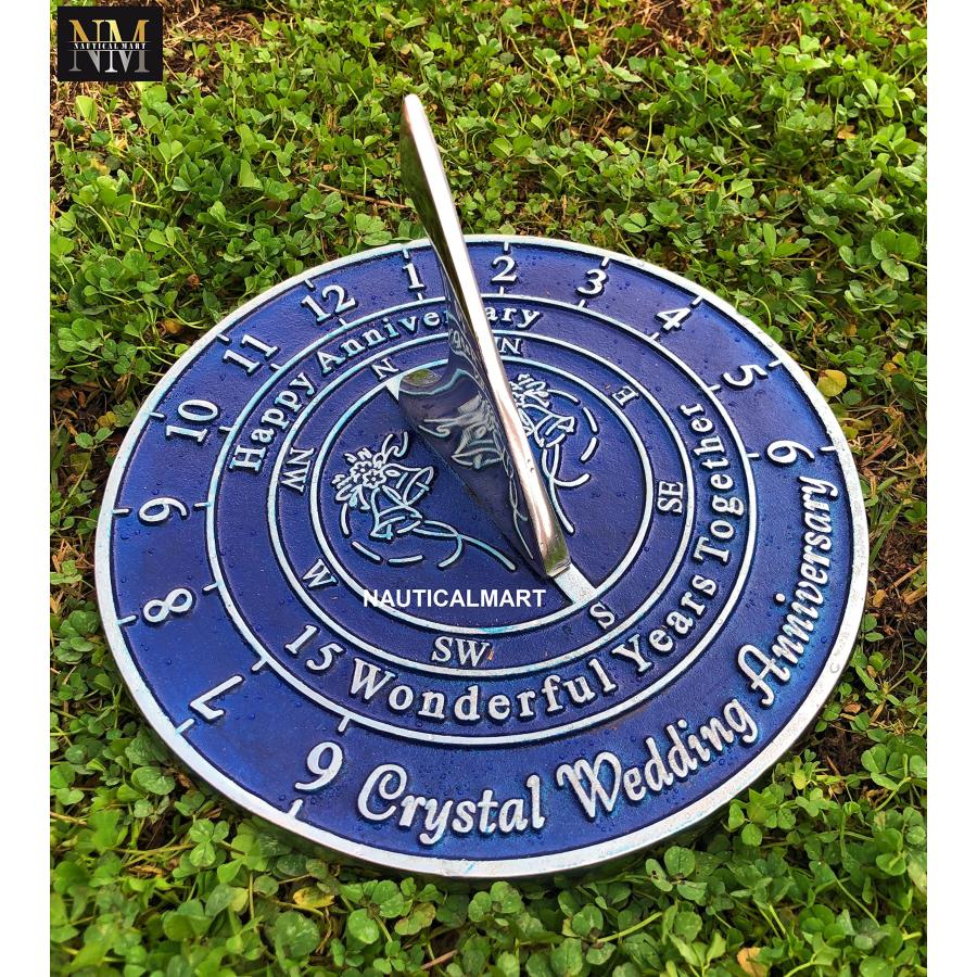 【並行輸入品】NauticalMart 15th Crystal 結婚記念日 日時計ギフト 彼または彼女、夫または妻、両親、祖父母、カップルへの_3