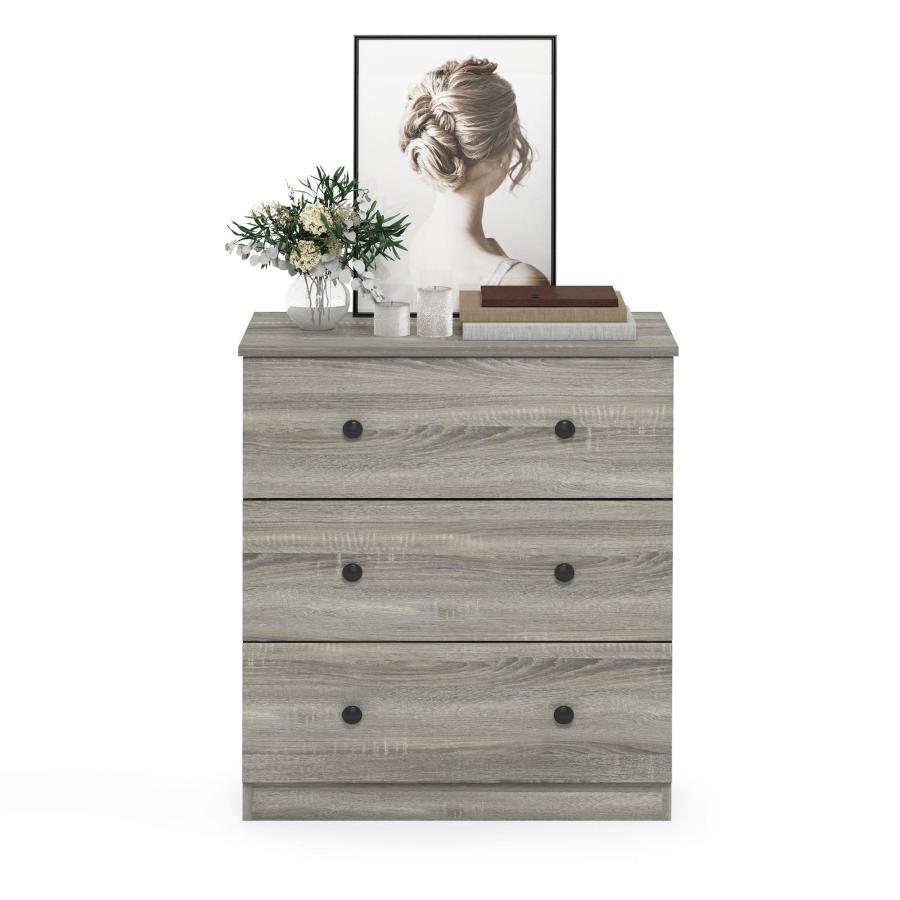 【並行輸入品】Furinno Tidur Simple Design Dresser, 3 Tier Knob, French Oak Greの画像
