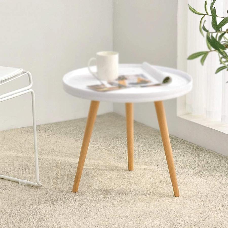 並行輸入品】LUKEO Side Table Small Round Home and Office Sofa End 