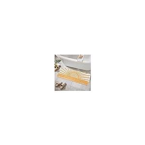 【並行輸入品】Uphome Boho Bathroom Runner Yellow and White Sun Long Bathroom R_2