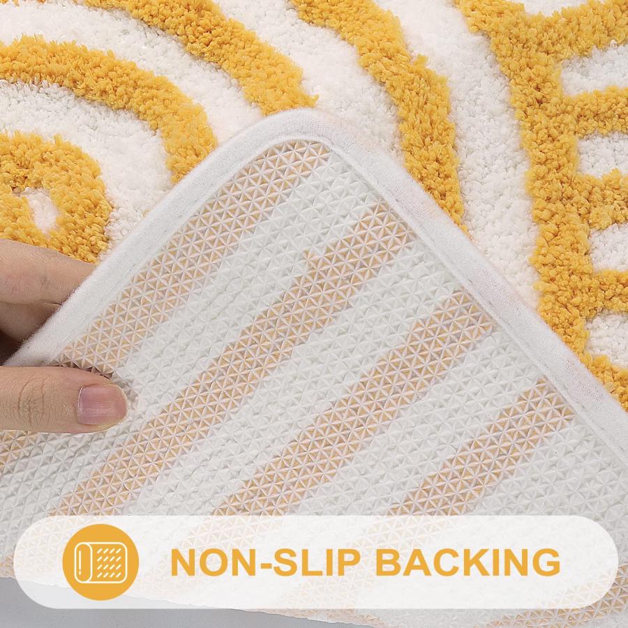 【並行輸入品】Uphome Boho Bathroom Runner Yellow and White Sun Long Bathroom R_9