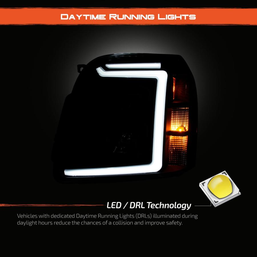 【並行輸入品】AKKON 2007 2014 GMC Yukon XL 1500 2500 [LED C Tube DRL] プロジェクター_6