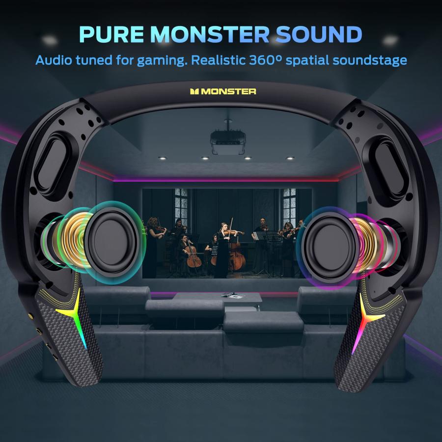 Monster Stinger Neck Speaker, Neckband Bluetooth Speaker with 10 並行輸入品