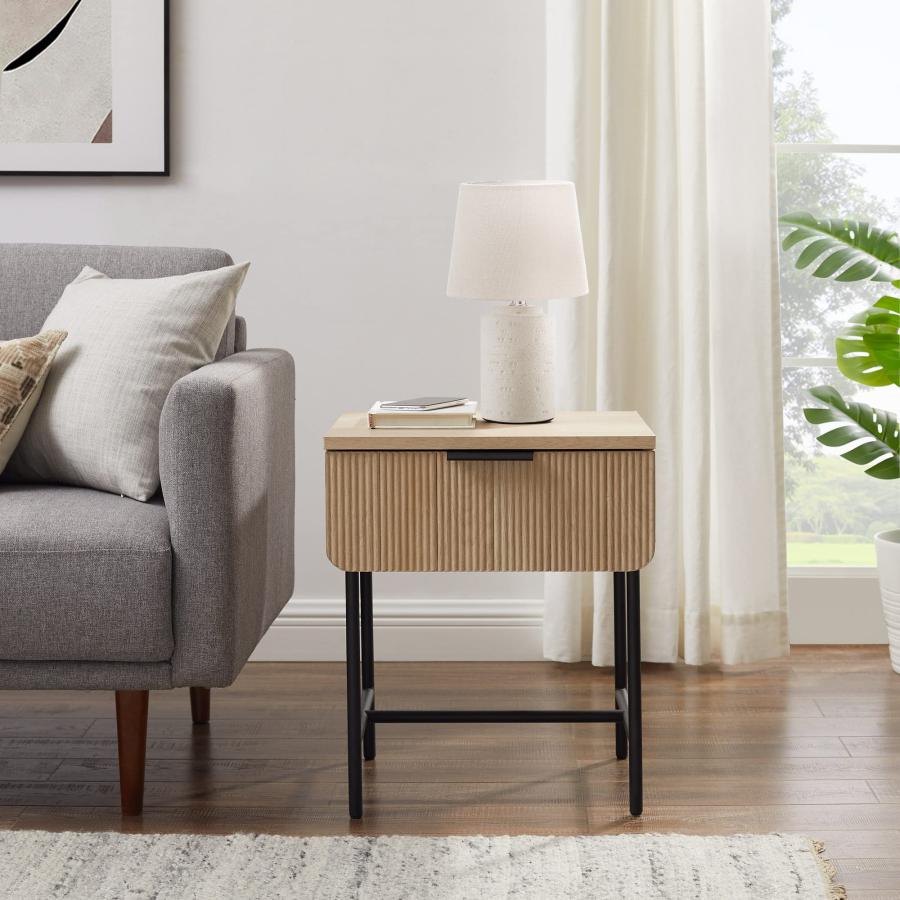 【並行輸入品】Walker Edison Lowen Contemporary Fluted Drawer Side Table 18 Inc_3