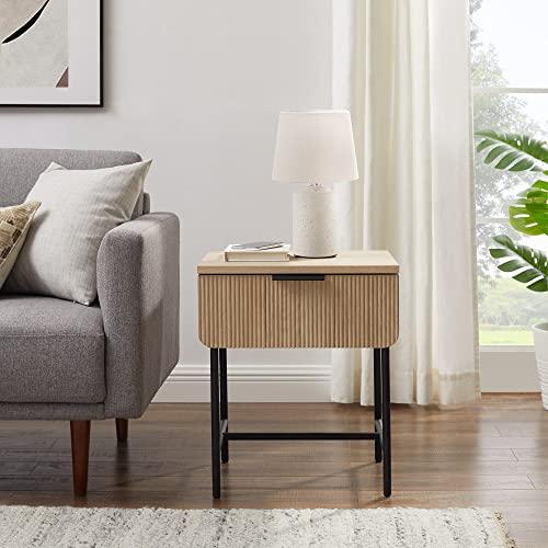 【並行輸入品】Walker Edison Lowen Contemporary Fluted Drawer Side Table 18 Inc_4