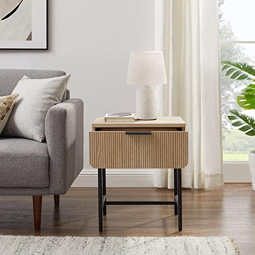 【並行輸入品】Walker Edison Lowen Contemporary Fluted Drawer Side Table 18 Inc_7