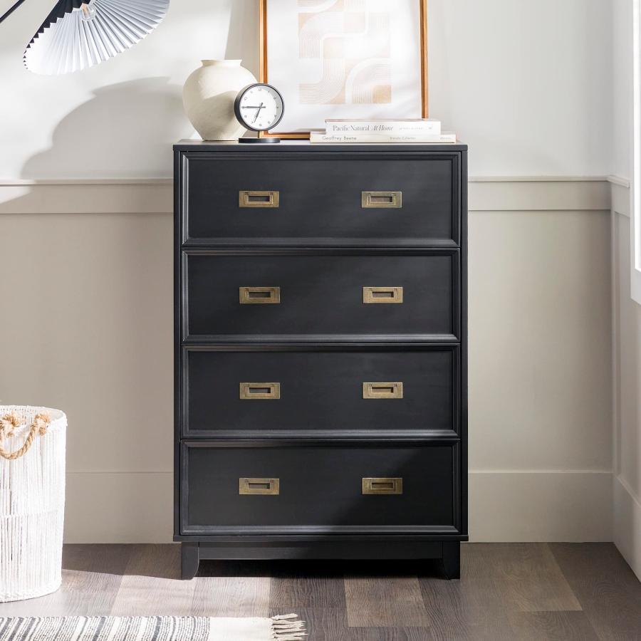 【並行輸入品】Walker Edison Orin Contemporary 4 Drawer Tall Solid Wood Dresserの画像
