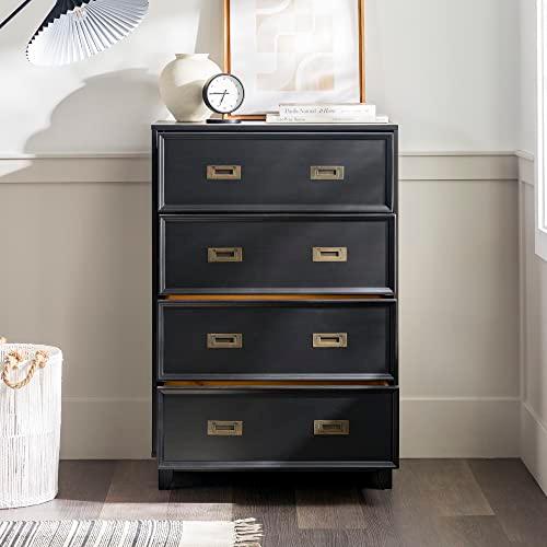 【並行輸入品】Walker Edison Orin Contemporary 4 Drawer Tall Solid Wood Dresserの画像