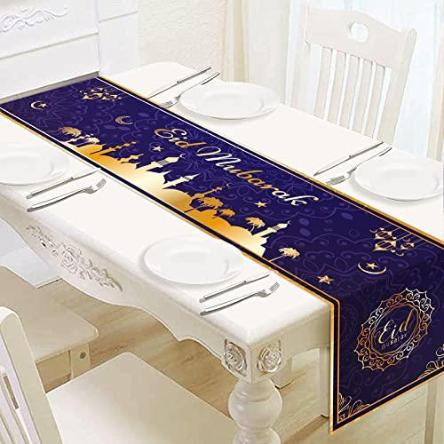 Eid Mubarak Table Runner Decorations   71x13.8 Inch Polyester Ra 並行輸入品｜import-tabaido｜02