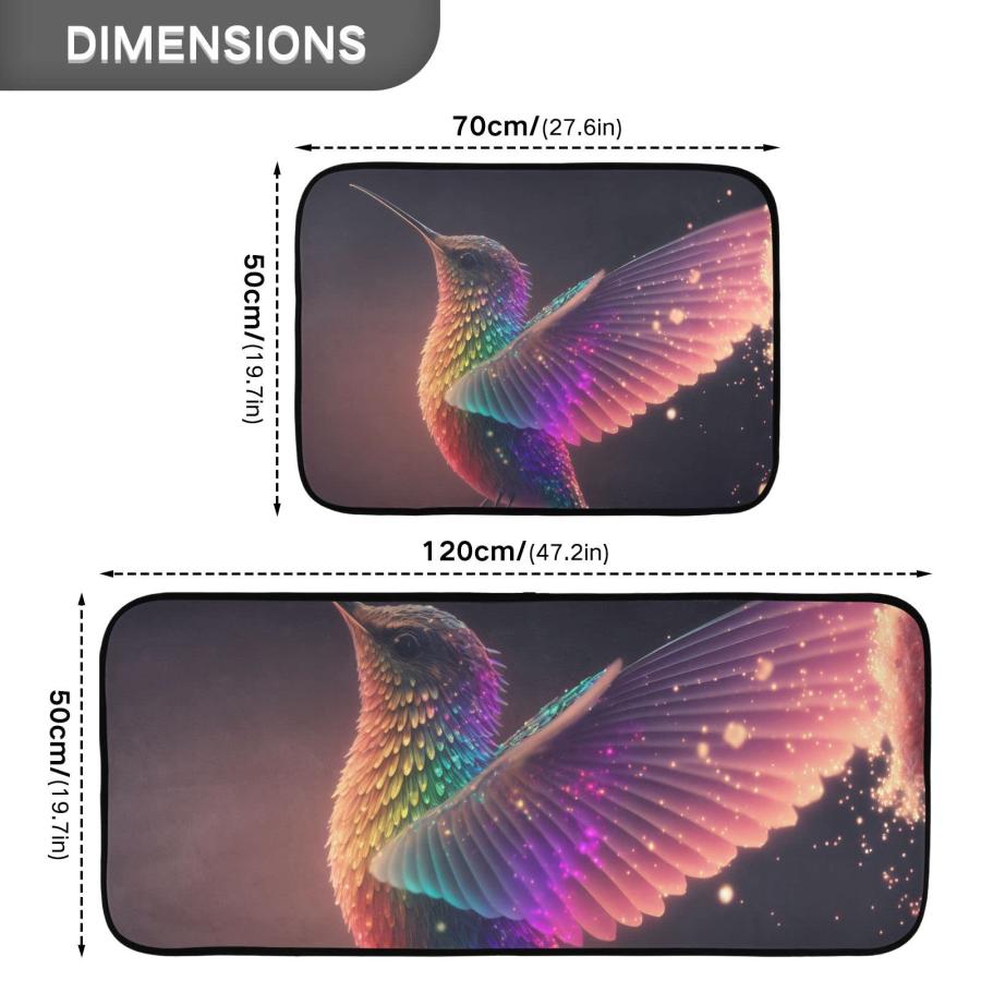 【並行輸入品】ZENWAWA Kitchen Mat (Fairly Hummingbird) 2 Pcs Set， Anti Fatigue_6