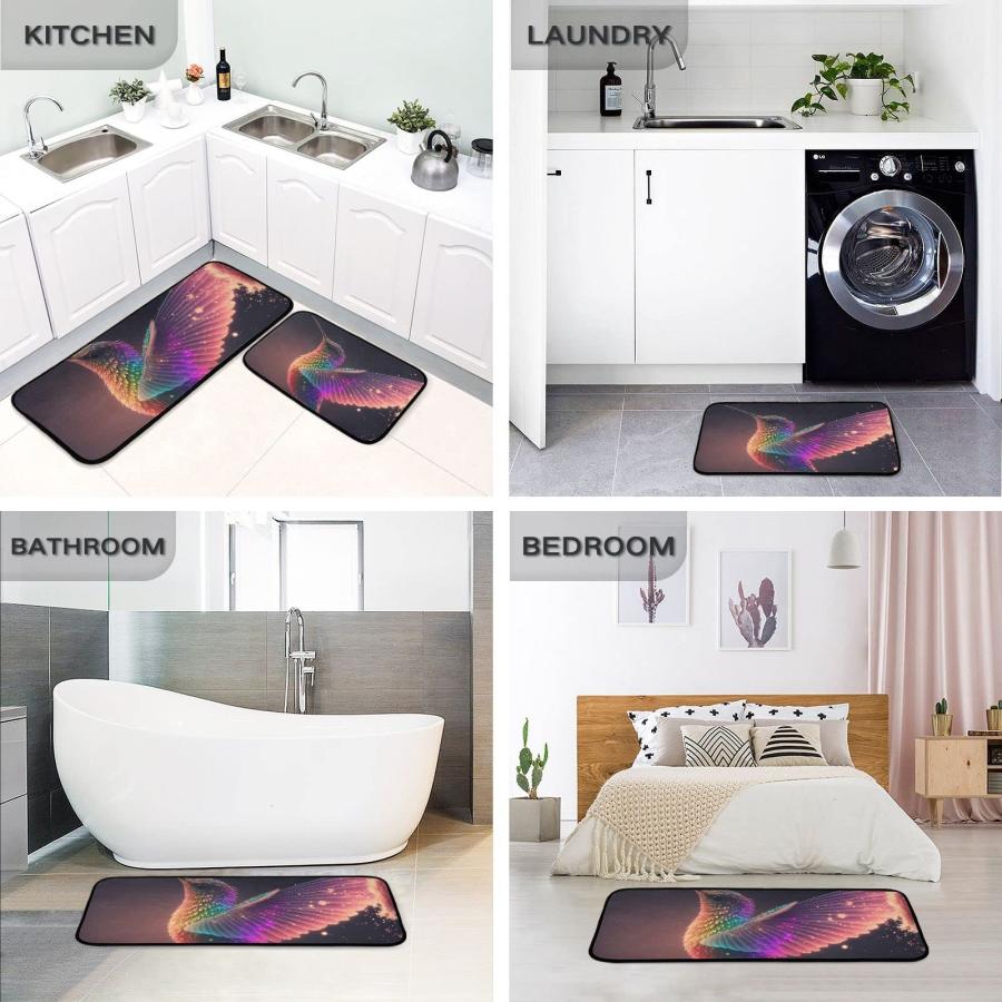 【並行輸入品】ZENWAWA Kitchen Mat (Fairly Hummingbird) 2 Pcs Set， Anti Fatigue_9