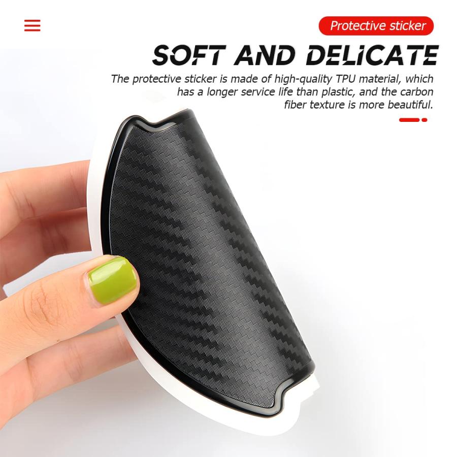 【並行輸入品】車のドアハンドルステッカー4枚 3Dカーボンファイバーテクスチャ 自動ドアカップ保護フィルム TPUスクラッチプロテクターカバーガ | ブランド登録なし | 09