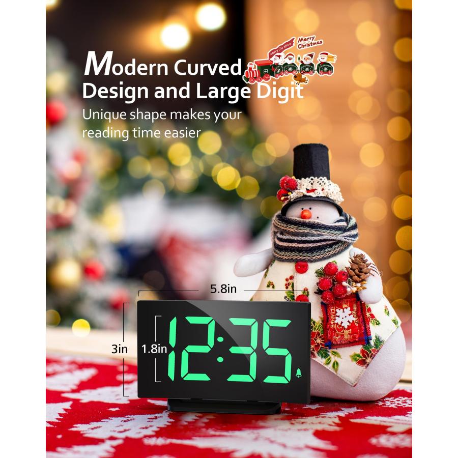 【並行輸入品】GOLOZA Digital Alarm Clock for Bedroom， Digital Clock with Moder_3