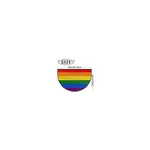 【並行輸入品】30X18 Inch Colorful Rainbow Pattern Half Round Door Mat Indoor Eの画像