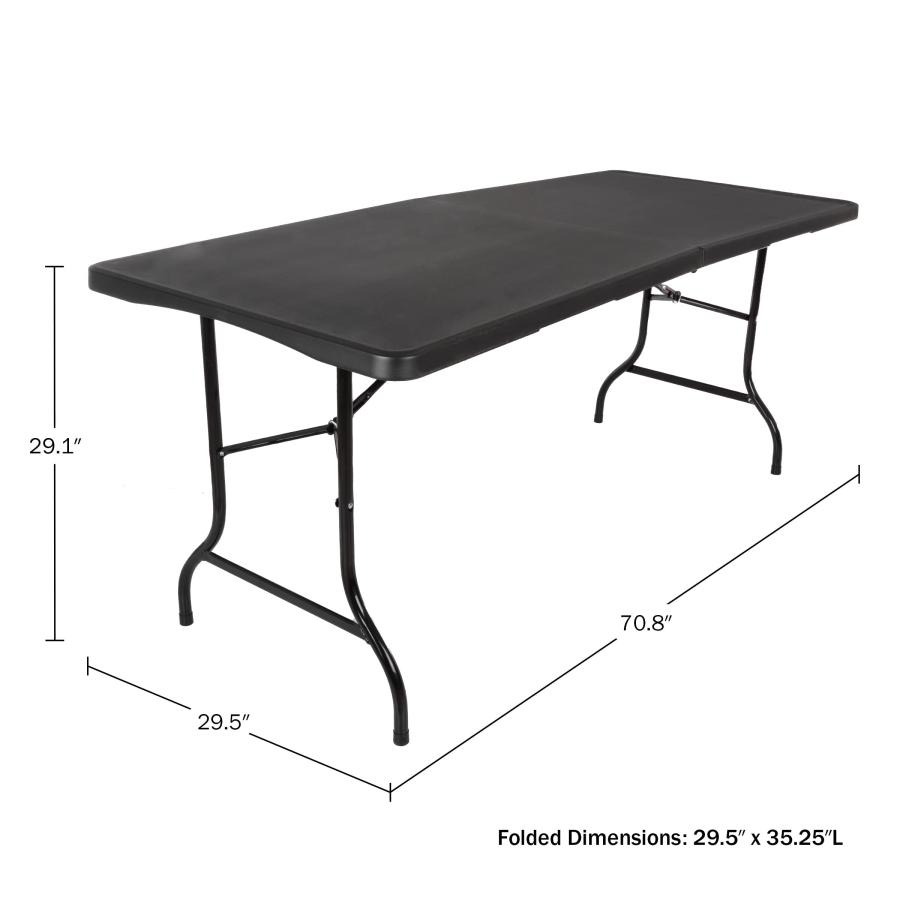 【並行輸入品】Everyday Home， Black 6 Foot Folding Table_3