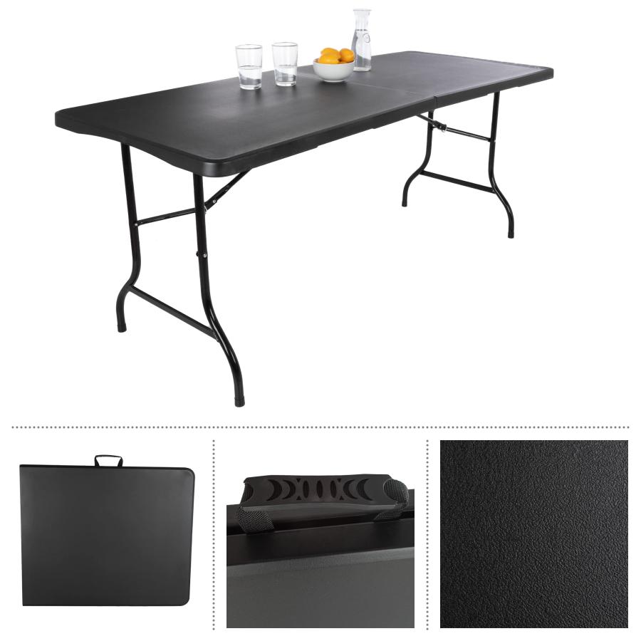 【並行輸入品】Everyday Home， Black 6 Foot Folding Table_6