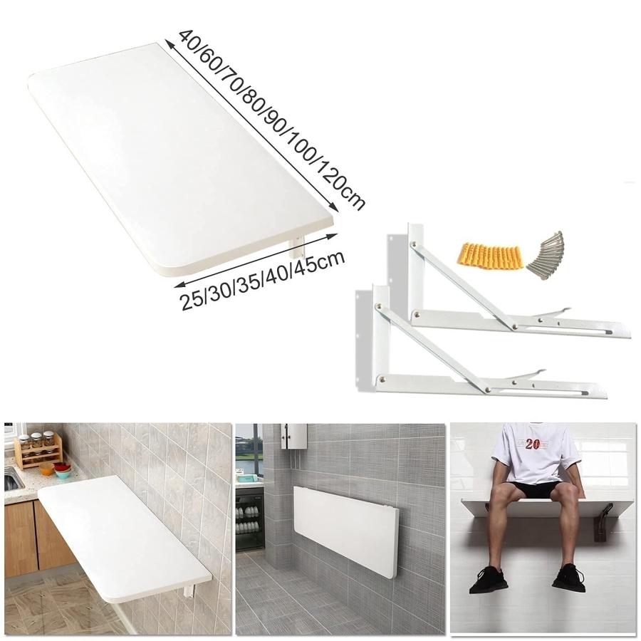【並行輸入品】ホワイト 折りたたみ式コンピューターデスク 60cm 70cm 80cm 90cm 100cm 120cm |小さなスペースのホー_3