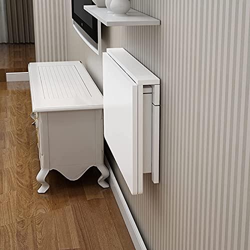 【並行輸入品】小さなスペース用の折りたたみ式ウォールデスク、ホワイトウッド |キッチン ドロップ リーフ ダイニング テーブル 折りたたみ式テー