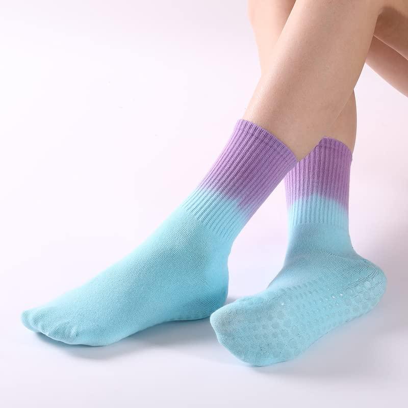 【並行輸入品】EGEN Dye Tie Yoga Socks for Women Man Novelty Print Non Skid Soc_2