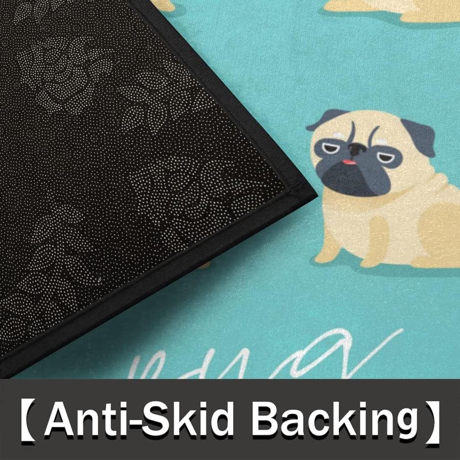 【並行輸入品】30X18 Inch Cute Animal Pug Dog Pattern Half Round Door Mat Indooの画像