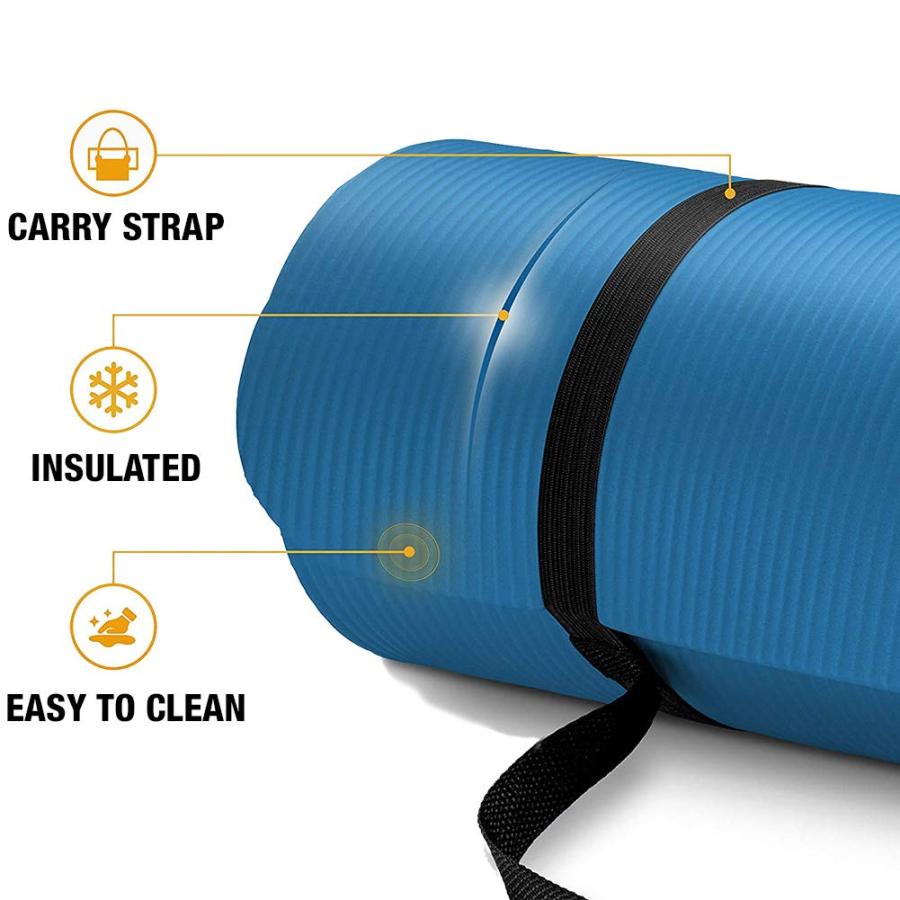 【並行輸入品】Vandue Extra Thick 1/2" Exercise Yoga Mat w/Carry Strap Non sl_9