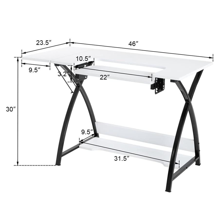 【並行輸入品】CZDYUF Table Cutting Table Worktable Computer Table White Comput_3