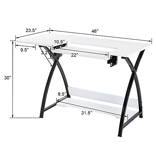 【並行輸入品】CZDYUF Table Cutting Table Worktable Computer Table White Comput_4