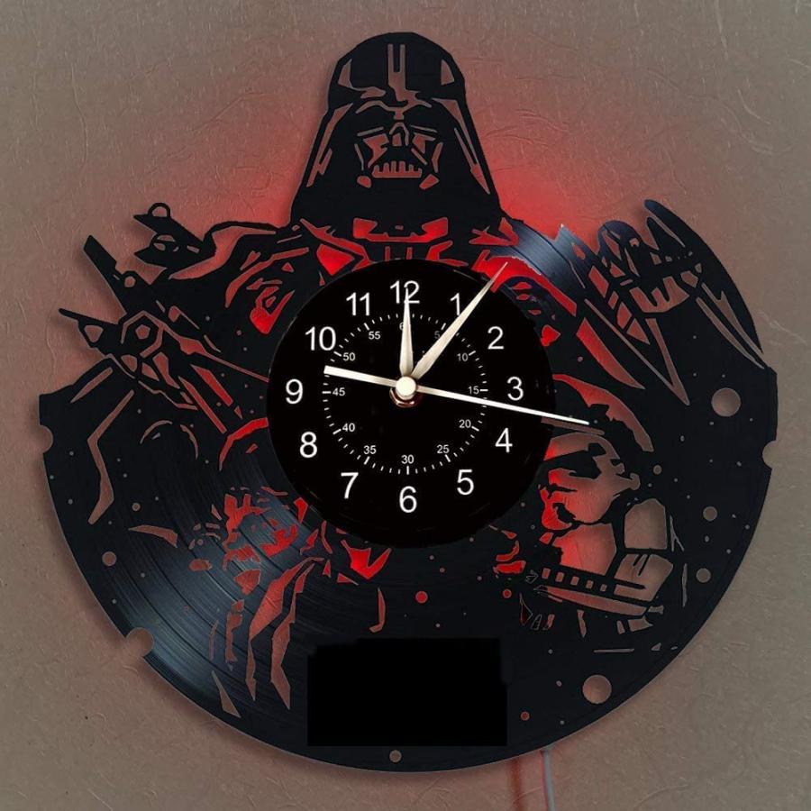 【並行輸入品】LED ビニール レコード 壁時計 SF 戦争 ファン ギフト 男性 男の子 クリエイティブ 7色 ナイトライト 壁掛け時計 12_6