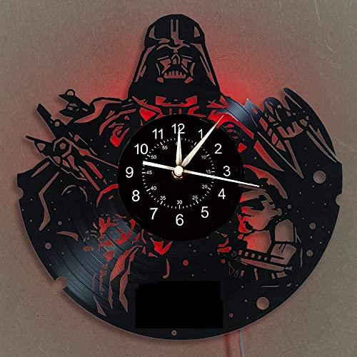 【並行輸入品】LED ビニール レコード 壁時計 SF 戦争 ファン ギフト 男性 男の子 クリエイティブ 7色 ナイトライト 壁掛け時計 12_7