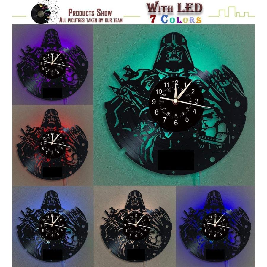 【並行輸入品】LED ビニール レコード 壁時計 SF 戦争 ファン ギフト 男性 男の子 クリエイティブ 7色 ナイトライト 壁掛け時計 12_9