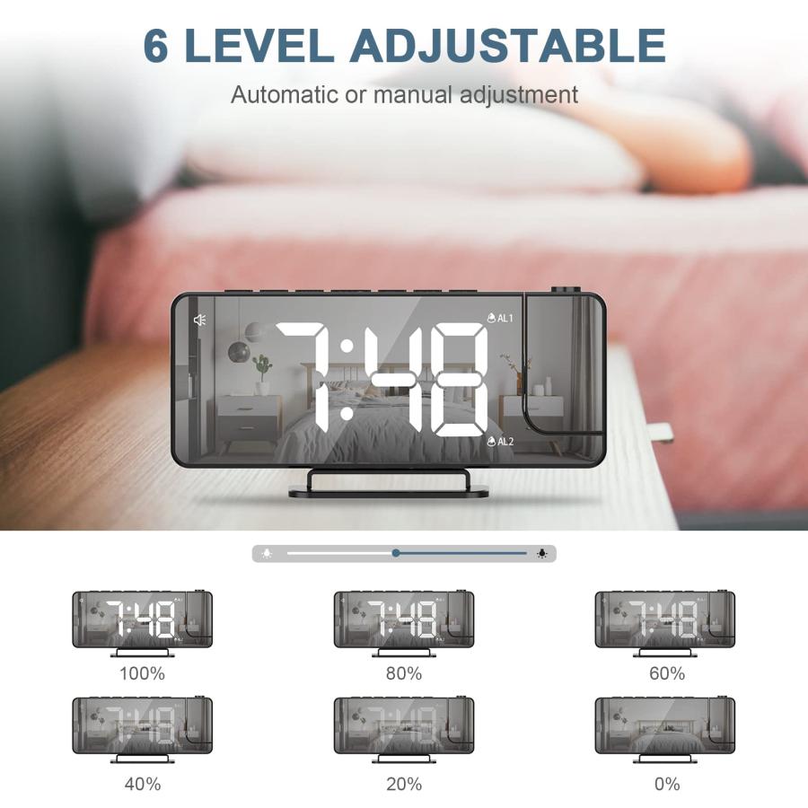 【並行輸入品】Ankilo プロジェクション目覚まし時計 Ankilo Projection Alarm Clock for Bedroom C_9