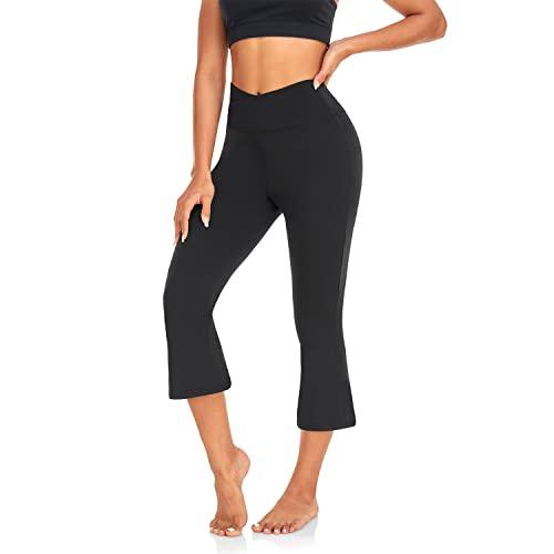 【並行輸入品】we fleece Women's V Crossover Flare Leggings High Waisted Tummy_1