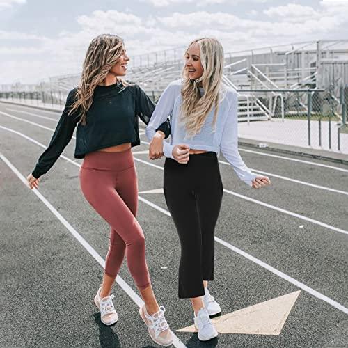 【並行輸入品】we fleece Women's V Crossover Flare Leggings High Waisted Tummy_7