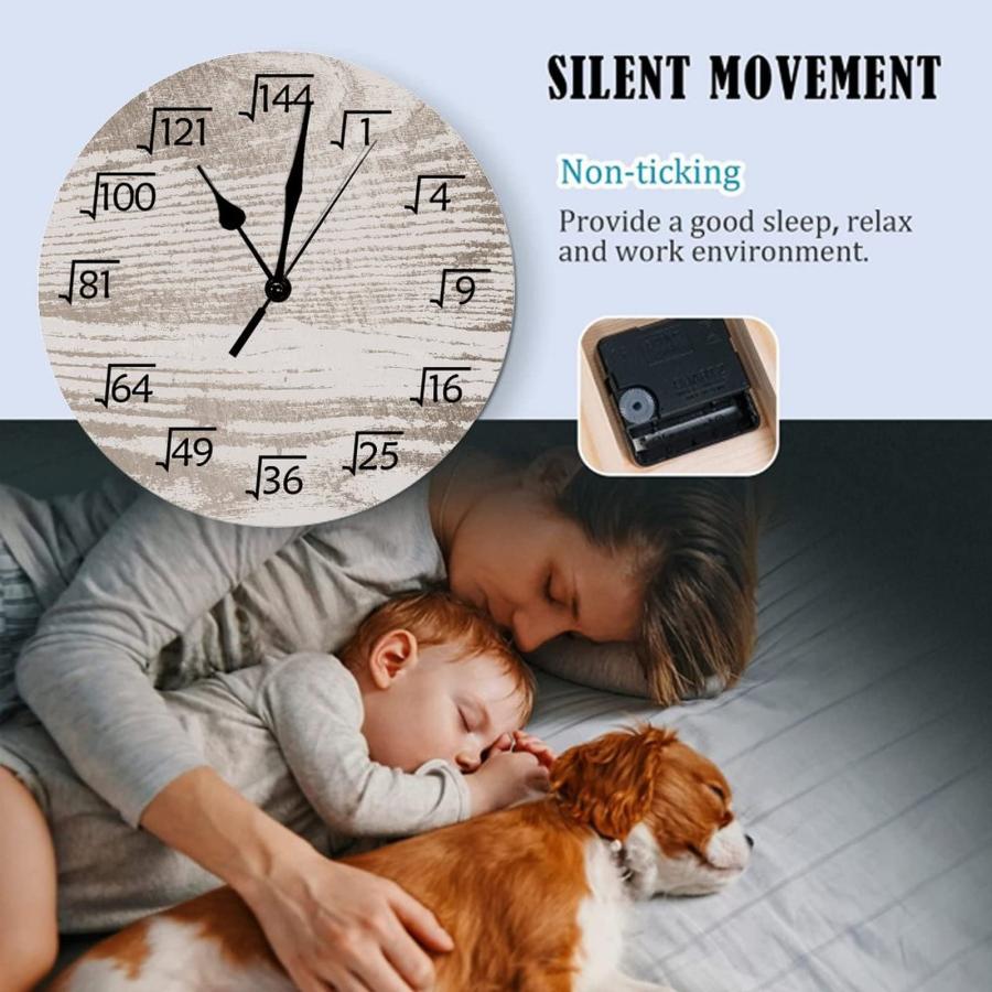 【並行輸入品】LetusZhogo Classroom Wall Clock 10 Inch, Math Themed Modern Crea_6