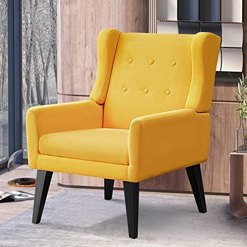 【並行輸入品】CDCASA Upholstered Accent Chair， Button Tufted Mid Century Moder_1