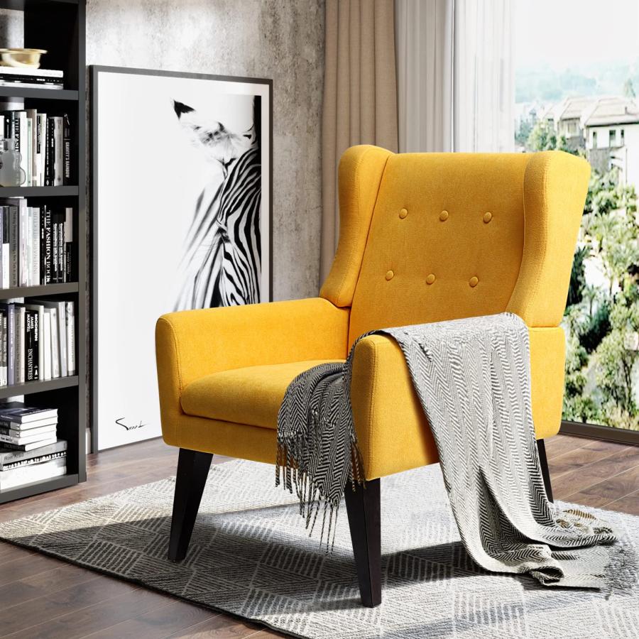 【並行輸入品】CDCASA Upholstered Accent Chair， Button Tufted Mid Century Moder_6