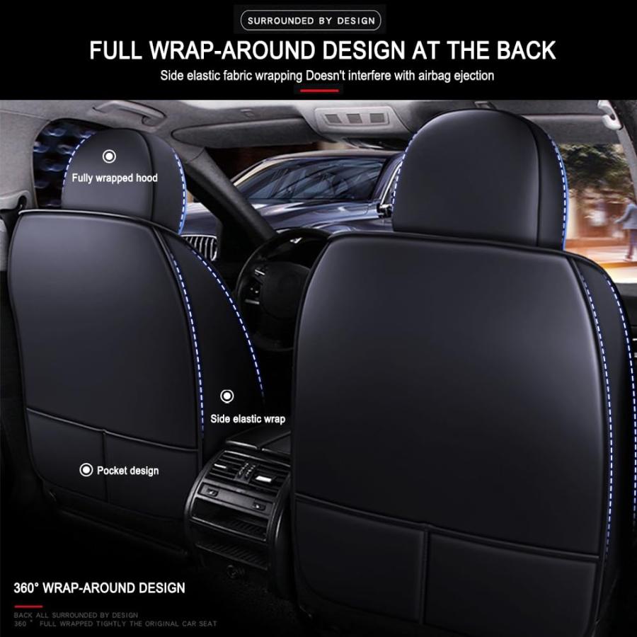 【並行輸入品】AFUNTIO カーシートカバー ジープラングラー アンリミテッド 2010 2023用 レザー 快適 ユニバーサルフィット ほと_3