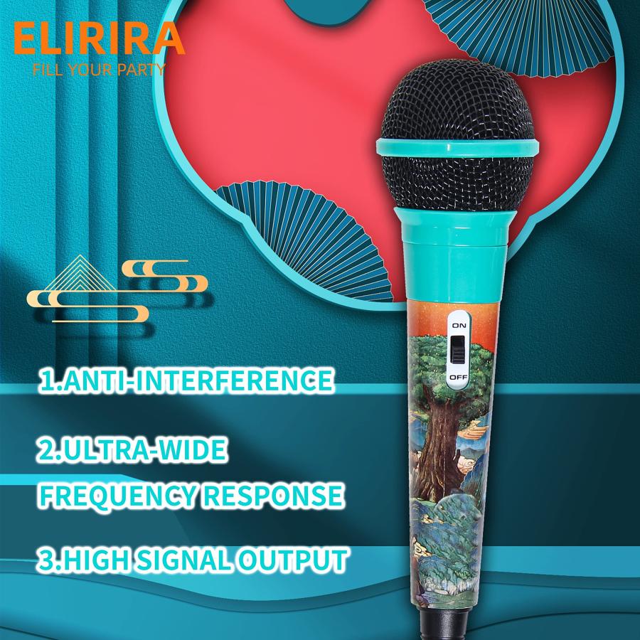 ELIRIRA Unidirectional Handheld Wired Karaoke Microphone,Blue Gr 並行輸入品｜import-tabaido｜04