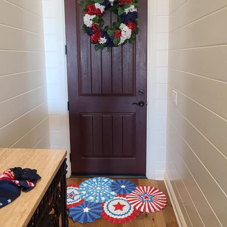【並行輸入品】GURSAC Independence Day Door Mat Star Pattern Decorative Entrancの画像