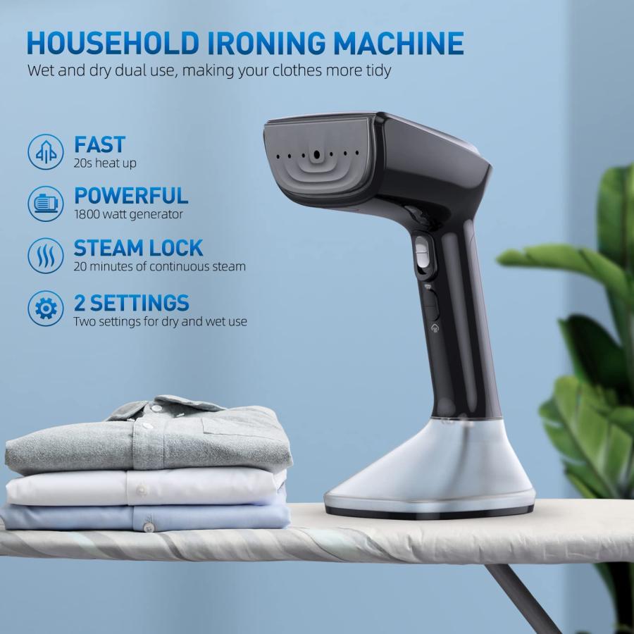並行輸入品】Steamer for Clothes 1800W Powerful Steam, 2 Modes Wet