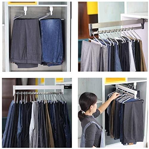 【並行輸入品】Clothes Hanger Rod Telescopic Pull out Type 30 80 Cm, Wardrobe Hの画像