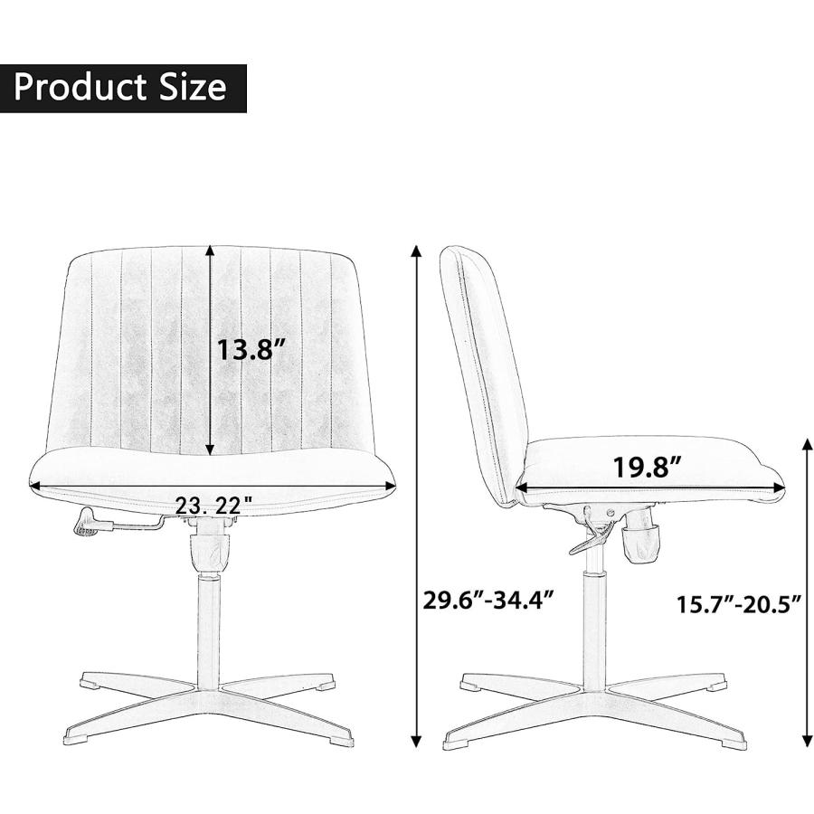 【並行輸入品】Goujxcy Home Office Chair  Modern Mid-Back Tufted Faux Fur Computの画像