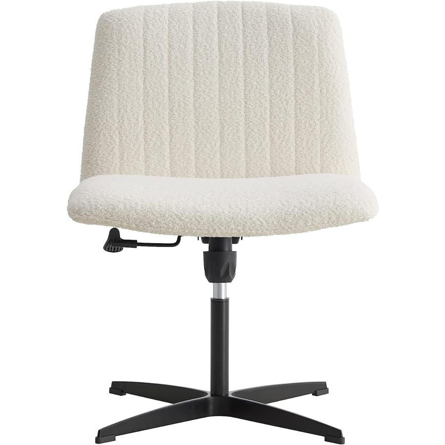 【並行輸入品】Goujxcy Home Office Chair  Modern Mid-Back Tufted Faux Fur Computの画像