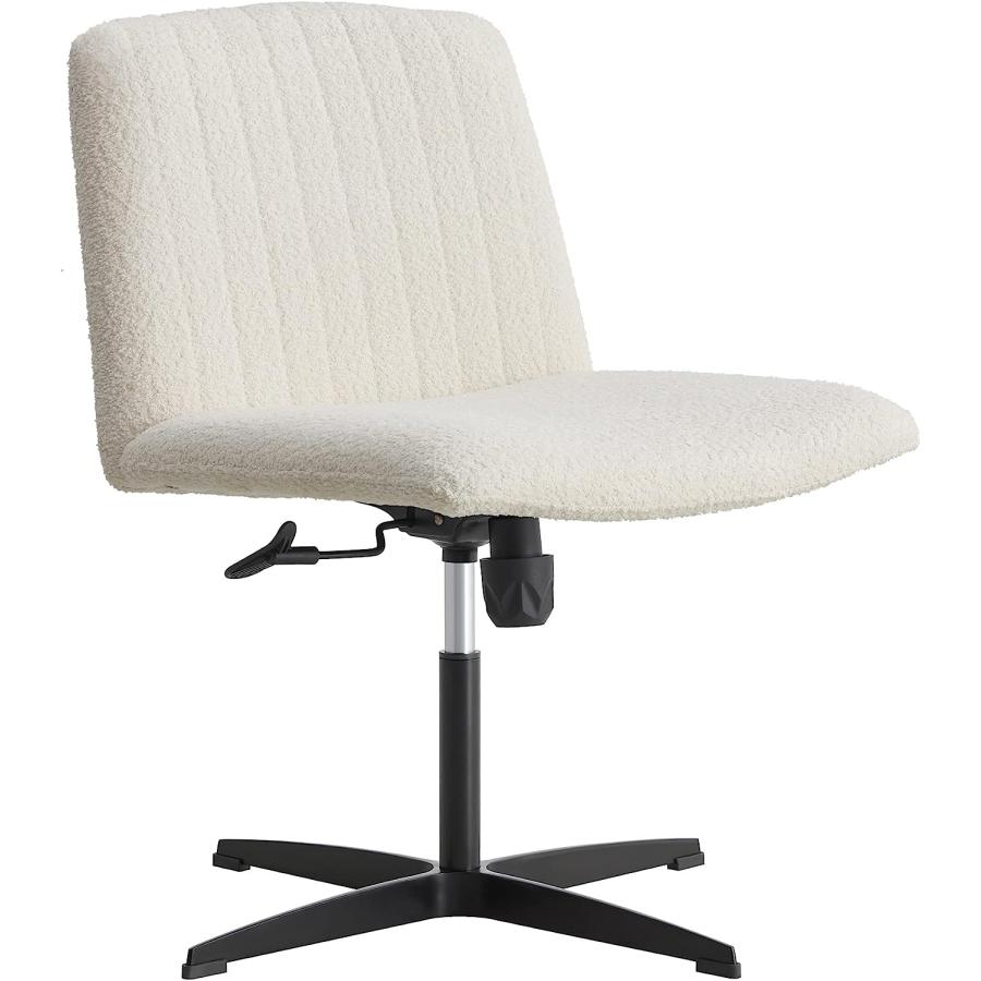【並行輸入品】Goujxcy Home Office Chair  Modern Mid-Back Tufted Faux Fur Computの画像